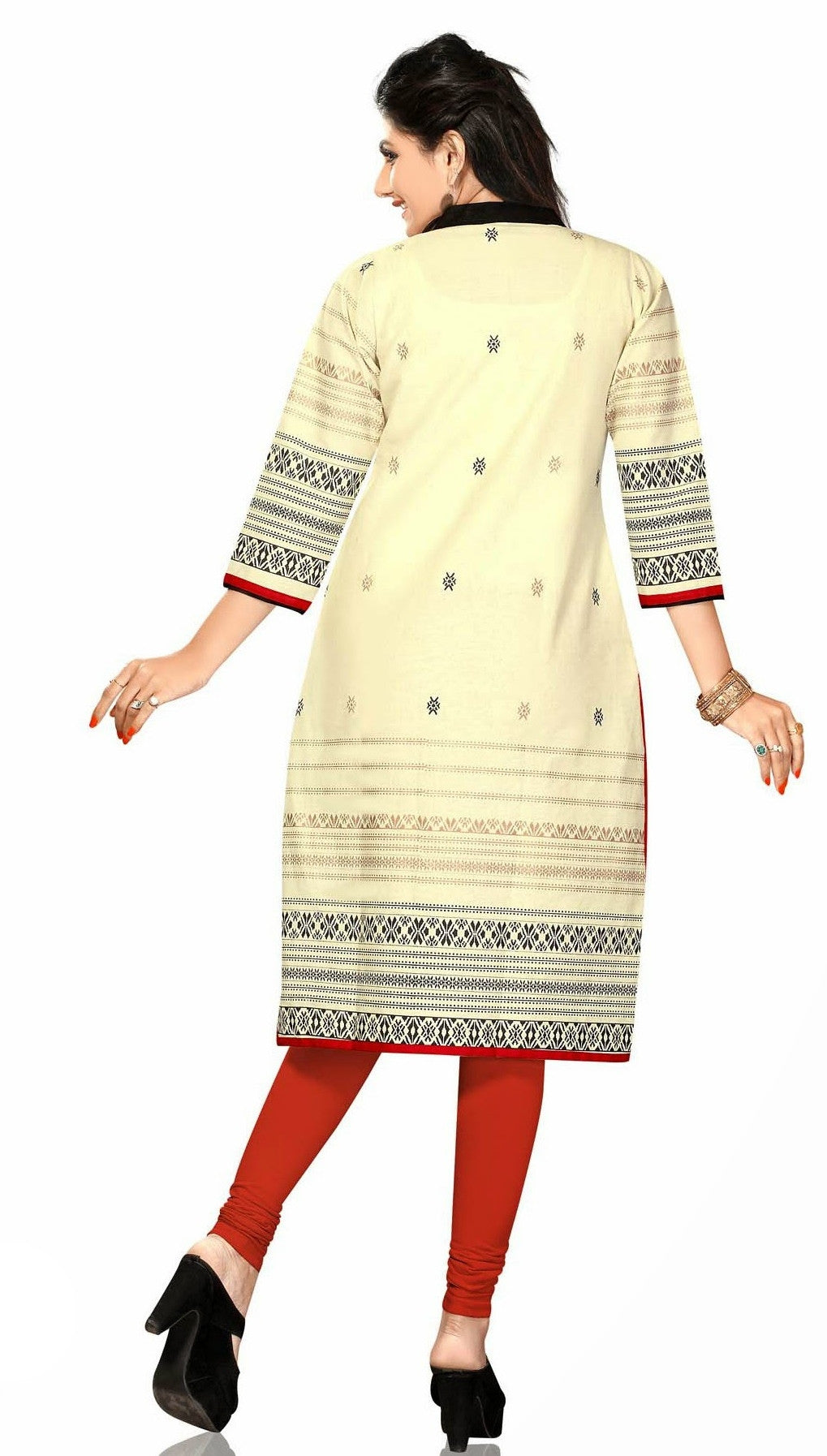 Cotton Knee Long Yellow Gold Printed Kurta With Mandarin Collar With Half  Sleeves, Size: XS - XXXL at Rs 418/piece in Jaipur